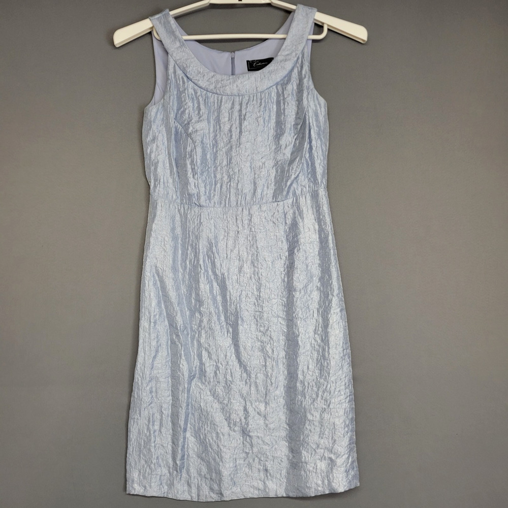 Dressbarn Collection Sheath‎ Dress Women's 4 Light Blue Sleeveless Shimmery